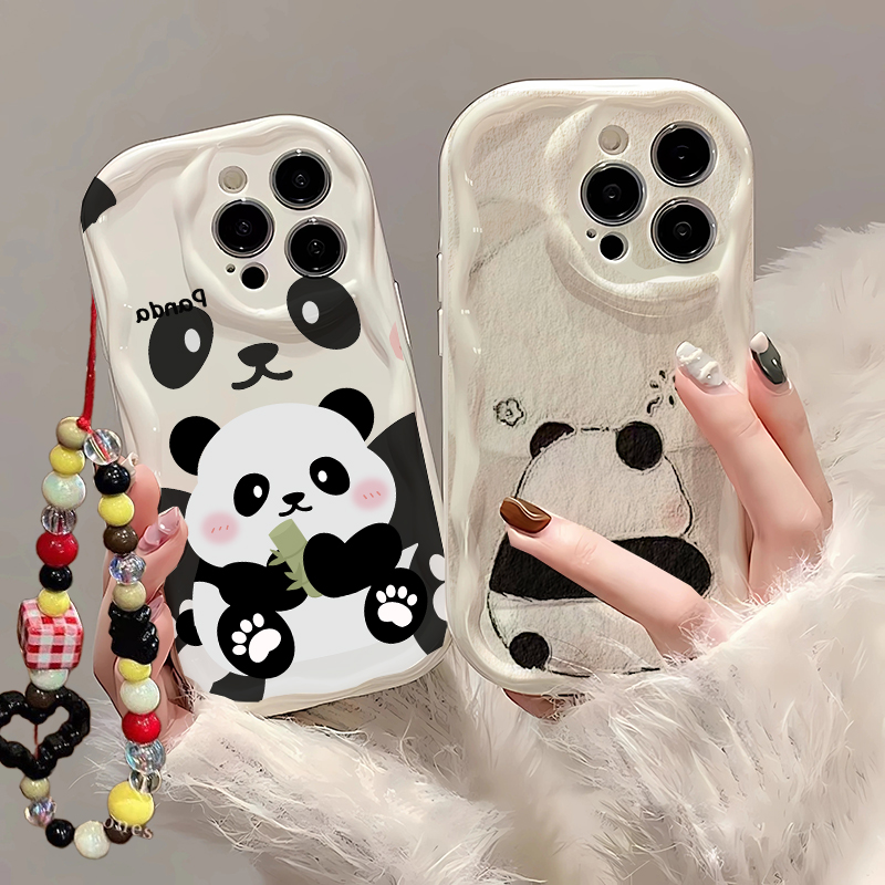 귀여운 판다 손목 스트랩 케이스 삼성 갤럭시 A56 A - Cute Cartoon Wrist Strap Silicone Case 리뷰 및 가격