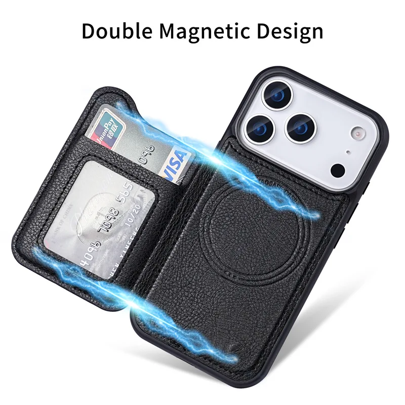 아이폰 17 에어, 16, 15 플러스, 14, 13, - Leather Wallet Card Holder Phone Cover 리뷰 및 가격
