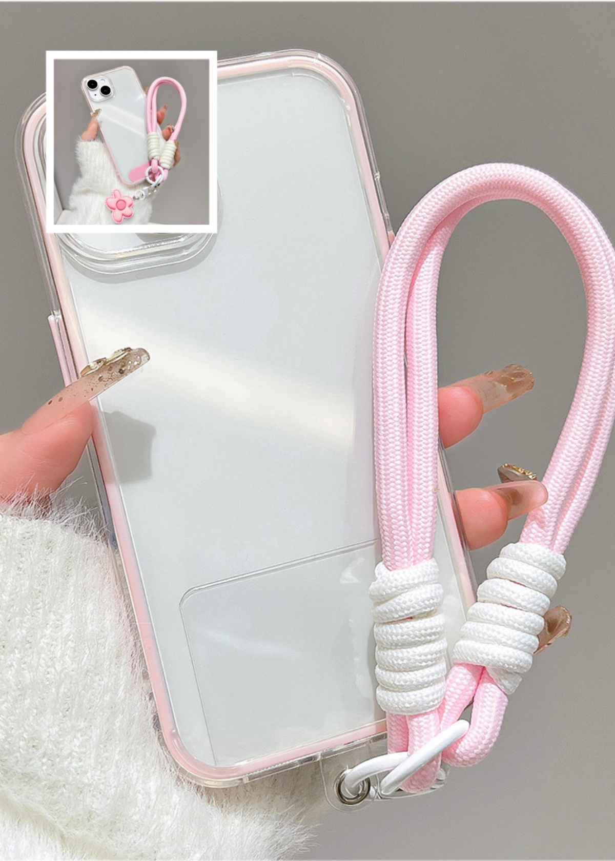 럭셔리 캔디 컬러 범퍼와 랜야드가 있는 아이폰 18 1 - Clear Shockproof Bumper Case 리뷰 및 가격