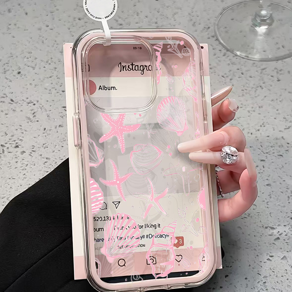 여름 핑크 조개껍질 투명 폰 케이스 아이폰 17 13  - Clear Shockproof Bumper Case 리뷰 및 가격