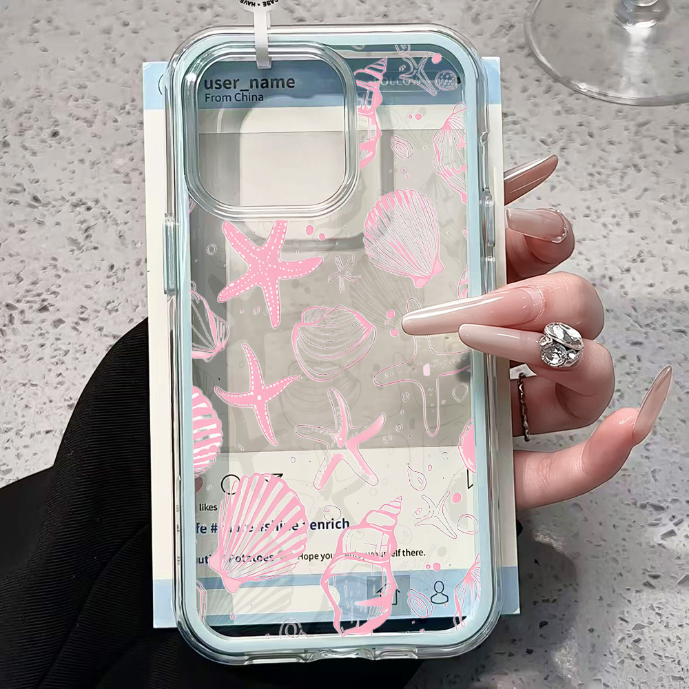 여름 핑크 조개껍질 투명 폰 케이스 아이폰 17 13  - Clear Shockproof Bumper Case 리뷰 및 가격