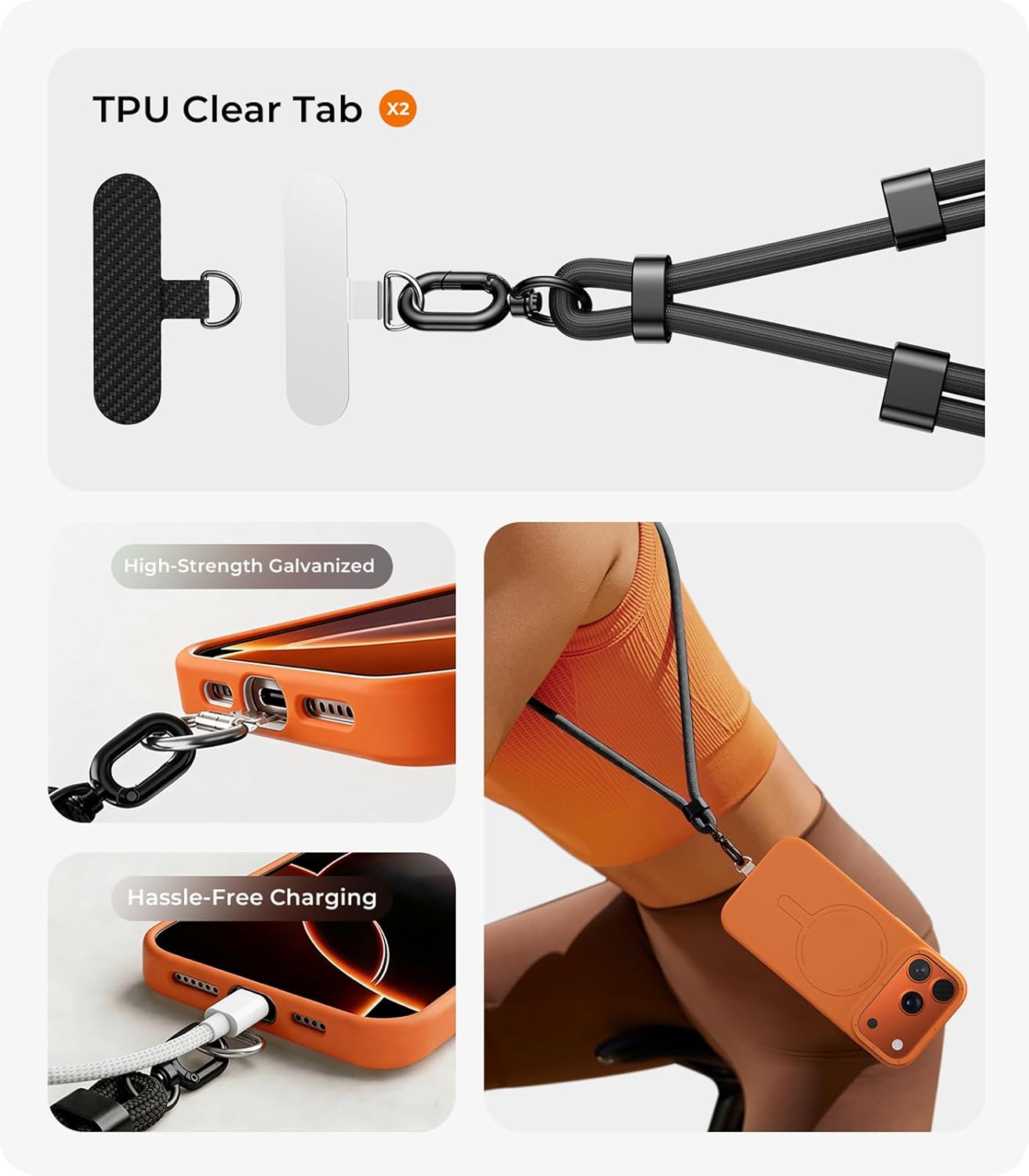 2개의 TPU 폰 탭이 있는 폰 랜야드 크로스바디, 조 - Crossbody Lanyard Neck Strap Case 리뷰 및 가격