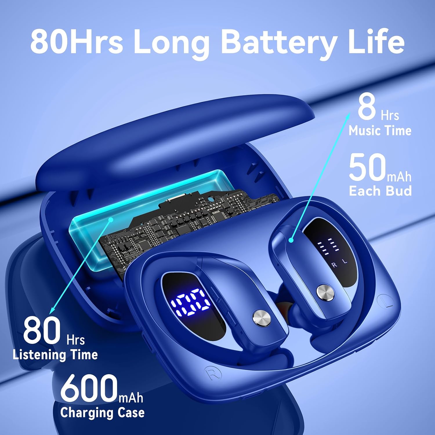 80시간 재생 가능한 LED 디스플레이 케이스, 오버이 - Earphones 리뷰 및 가격